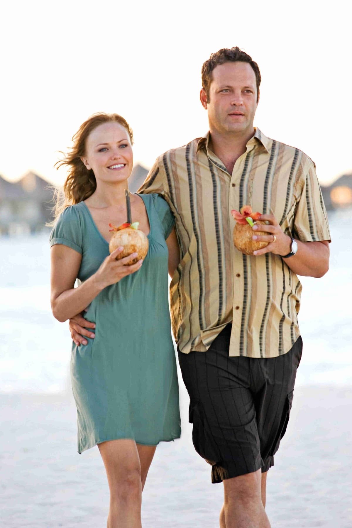 Malin Akerman as Ronnie and Vince Vaughn as Dave in the 2009 romantic comedy film Couples Retreat