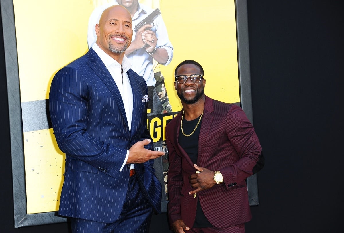 Dwayne “The Rock” Johnson and Kevin Hart at the premiere of Central Intelligence