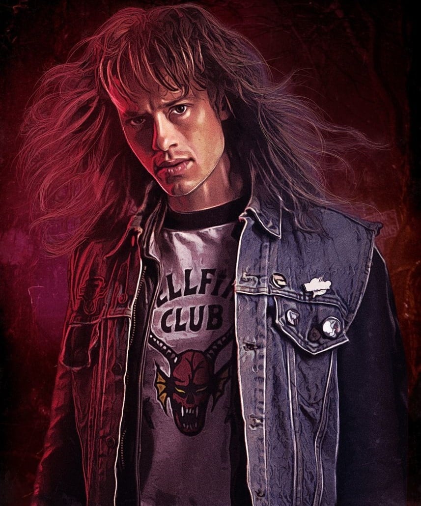 Promotional art for Eddie Munson in the fourth season of Stranger Things