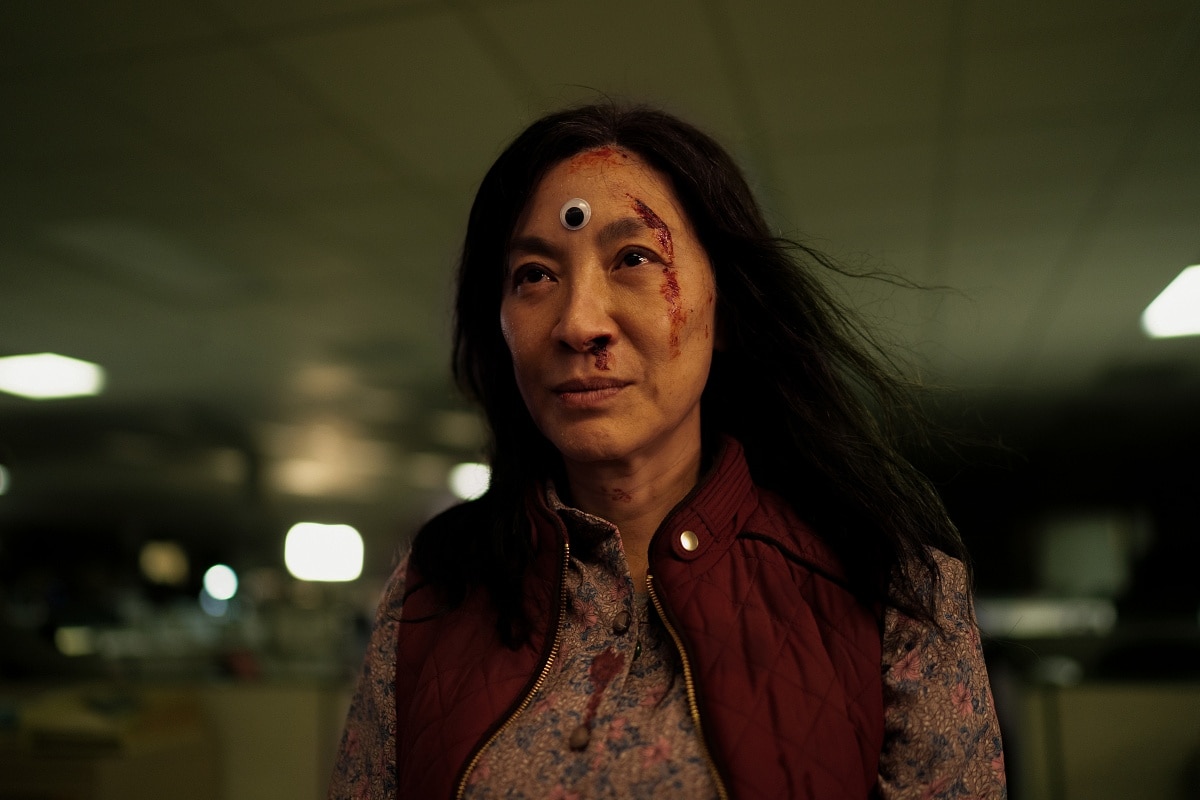 Michelle Yeoh as Evelyn Quan Wang in the 2022 absurdist comedy-drama film Everything Everywhere All at Once