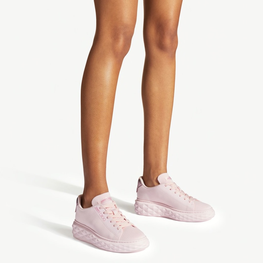 Jimmy Choo Diamond Light Maxi/F Powder Pink Knit Low-Top Trainers