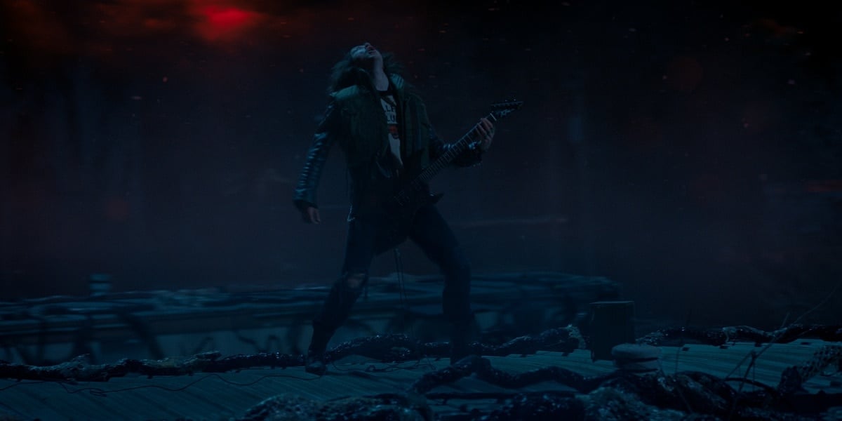 Joseph Quinn as Eddie Munson had an epic guitar-shredding scene to Metallica’s “Master of Puppets” in the final episode of the fourth season of Stranger Things