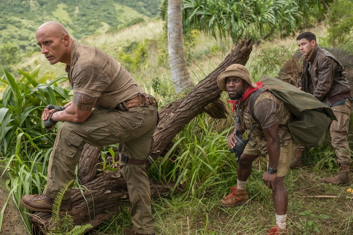 The Rock Kevin Hart Movies (rock, kevin, hart, movies, Dwayne “The Rock” Johnson) Dwayne Johnson as Dr. Xander “Smolder” Bravestone, Kevin Hart as Franklin “Mouse” Finbar, and Nick Jonas as Jefferson “Seaplane” McDonough in the 2017 fantasy adventure comedy film Jumanji: Welcome to the Jungle