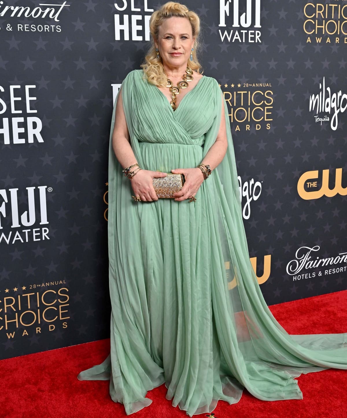 Patricia Arquette looking like a Grecian goddess in Valentino