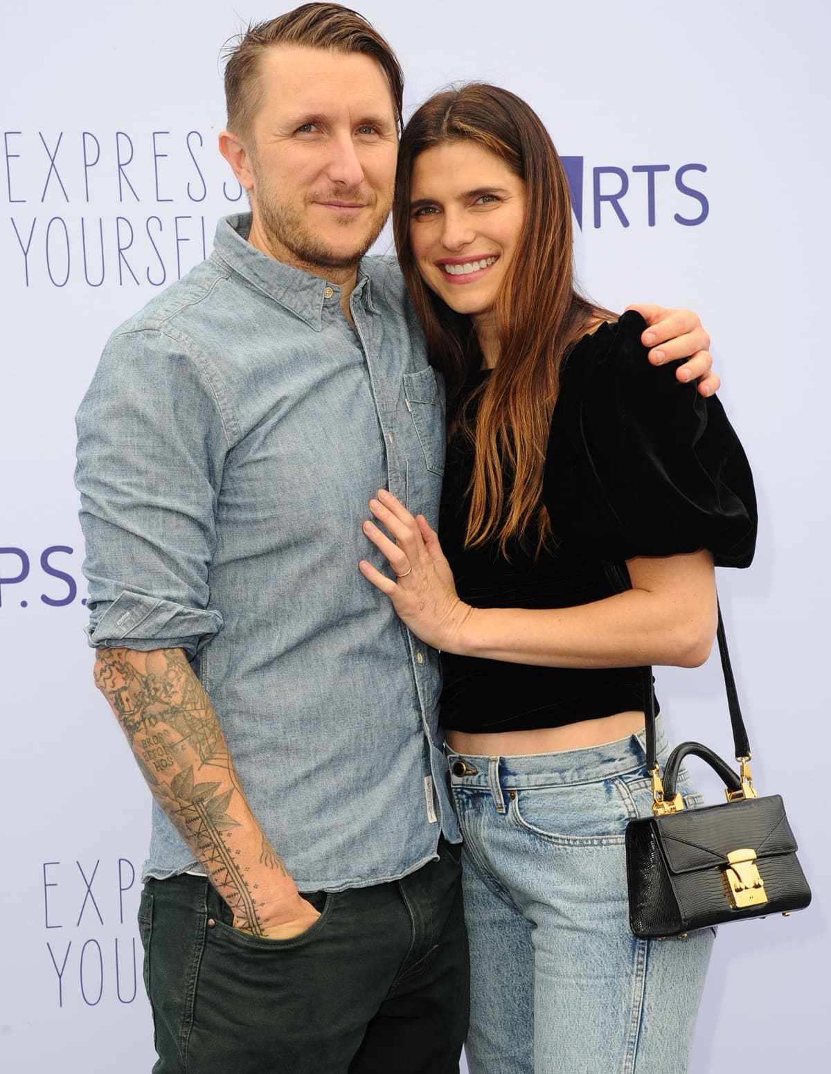 Scott Campbell and Lake Bell in the P.S. Arts Express Yourself Event