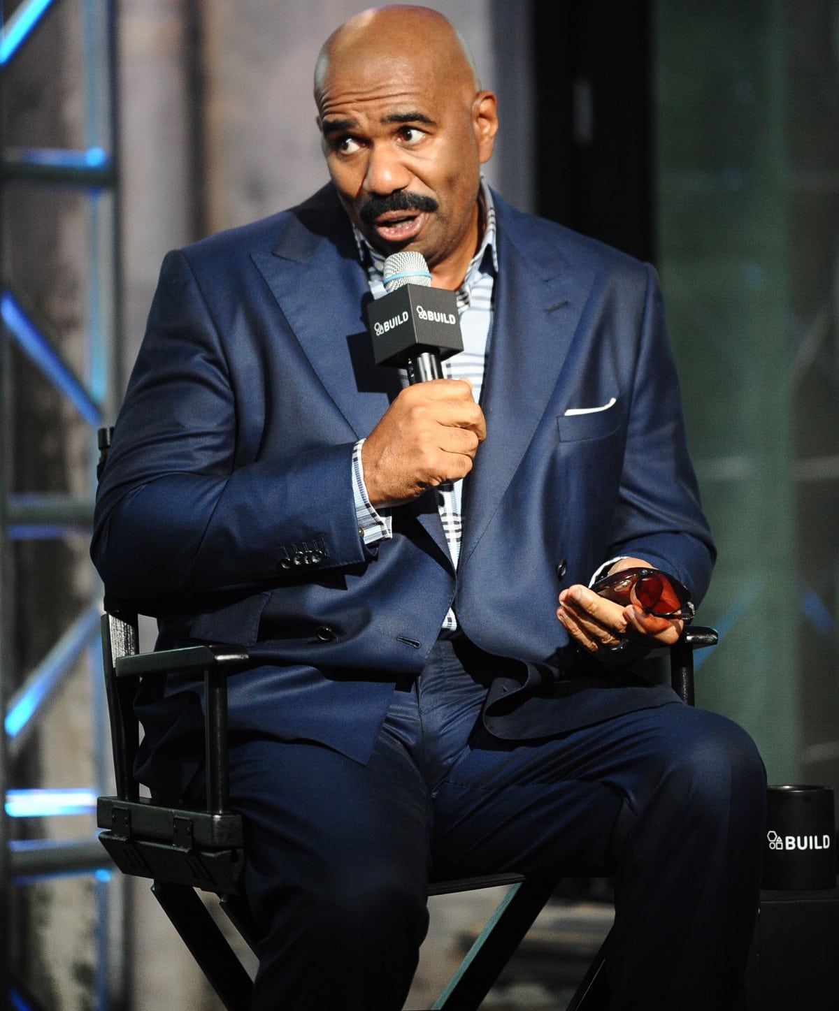 Steve Harvey pictured at AOL’s Build to discuss the Steve Harvey show