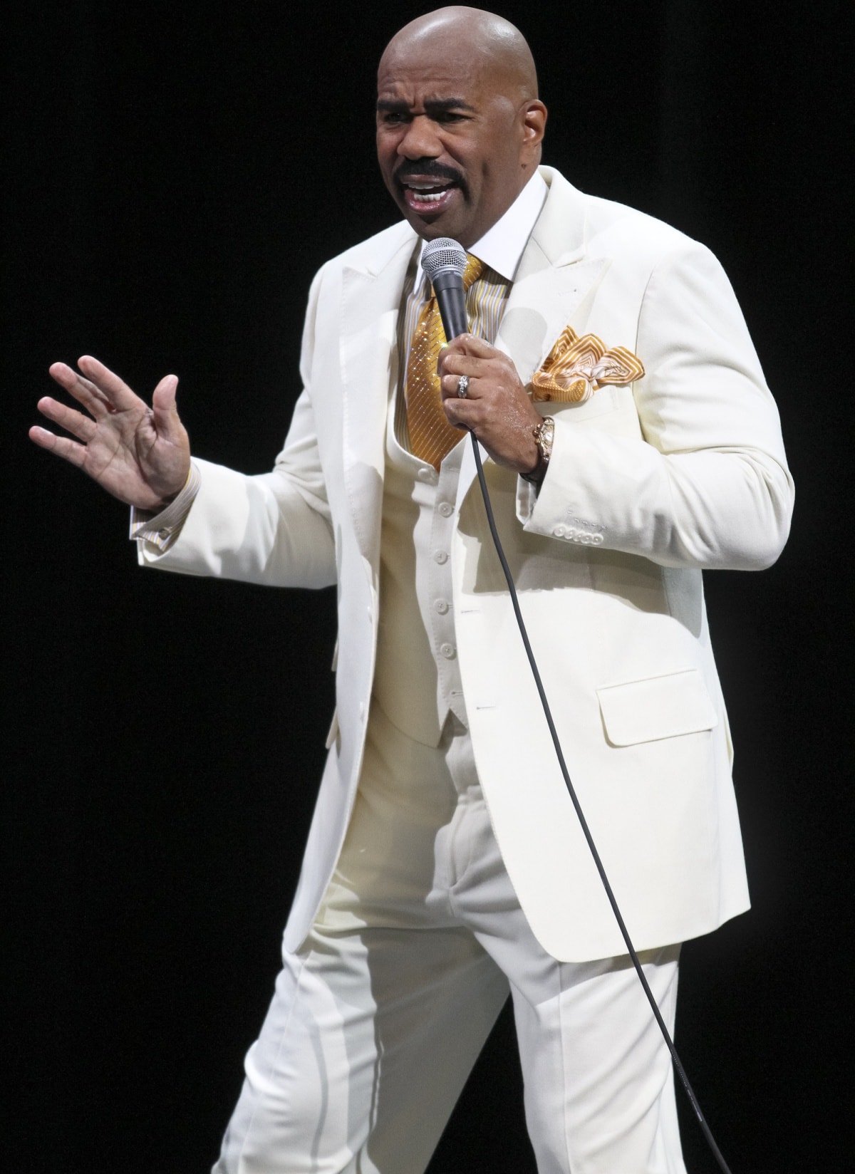 Steve Harvey performing stand-up comedy in Durham, North Carolina