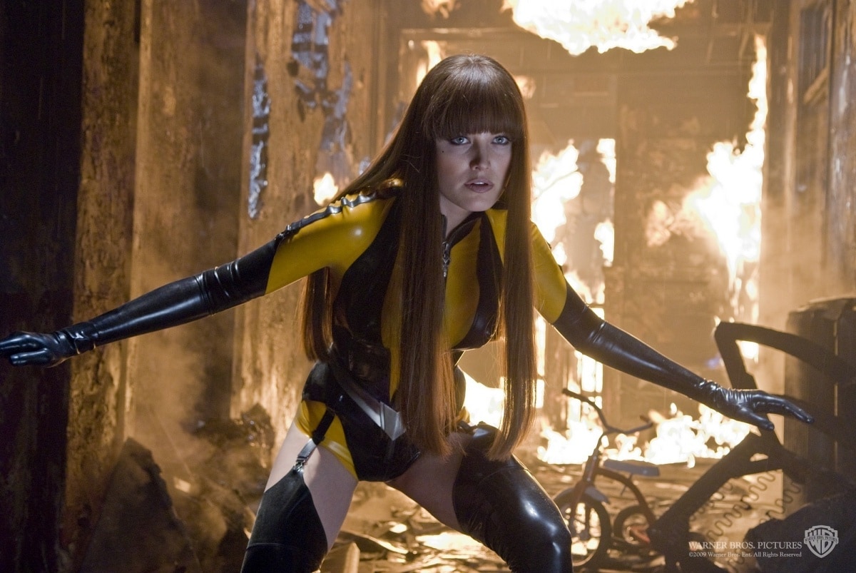 Malin Akerman as Laurie Jupiter / Silk Spectre II in the 2009 superhero thriller film Watchmen
