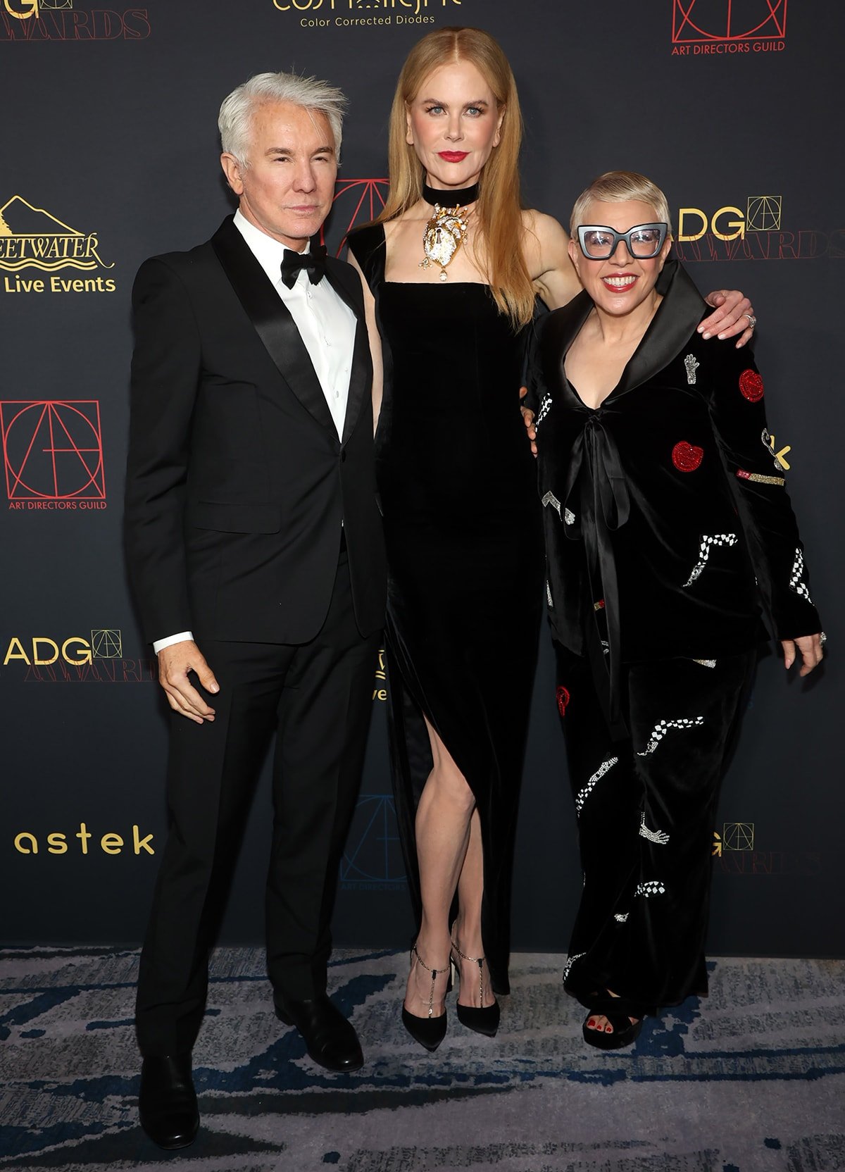 Nicole Kidman with Baz Luhrmann and his wife Catherine Martin at the 2023 ADG Awards