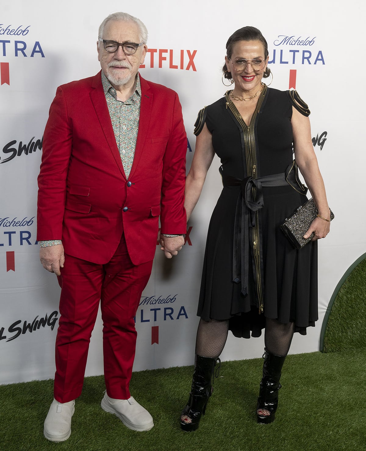 Scottish actor Brian Cox and his wife Nicole Ansari-Cox also graced the Michelob ULTRA x Netflix Full Swing & Super Bowl Party