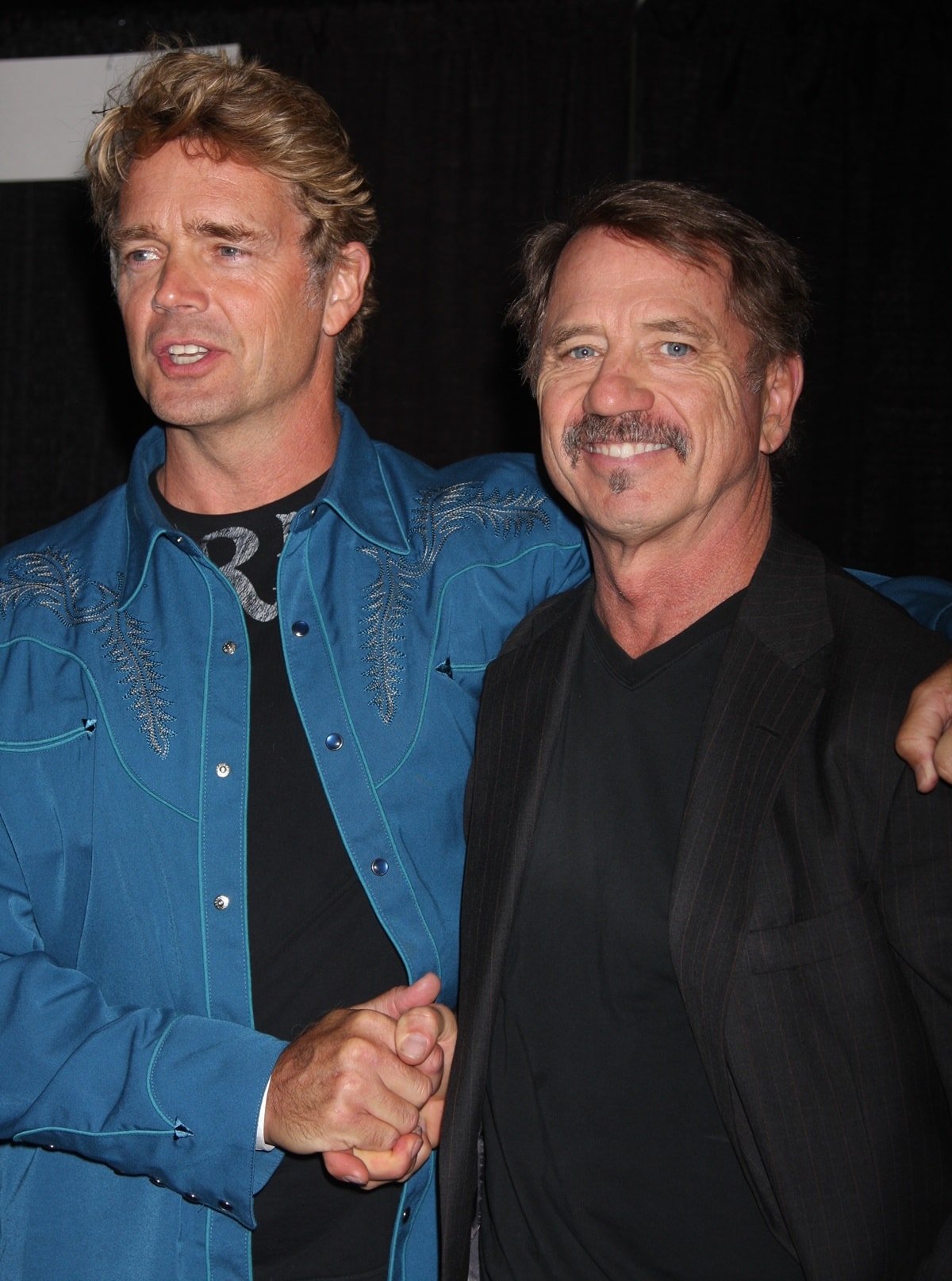 John Schneider and Tom Wopat attend Big Apple Comic Con at Pier 94 on October 16, 2009, in New York City