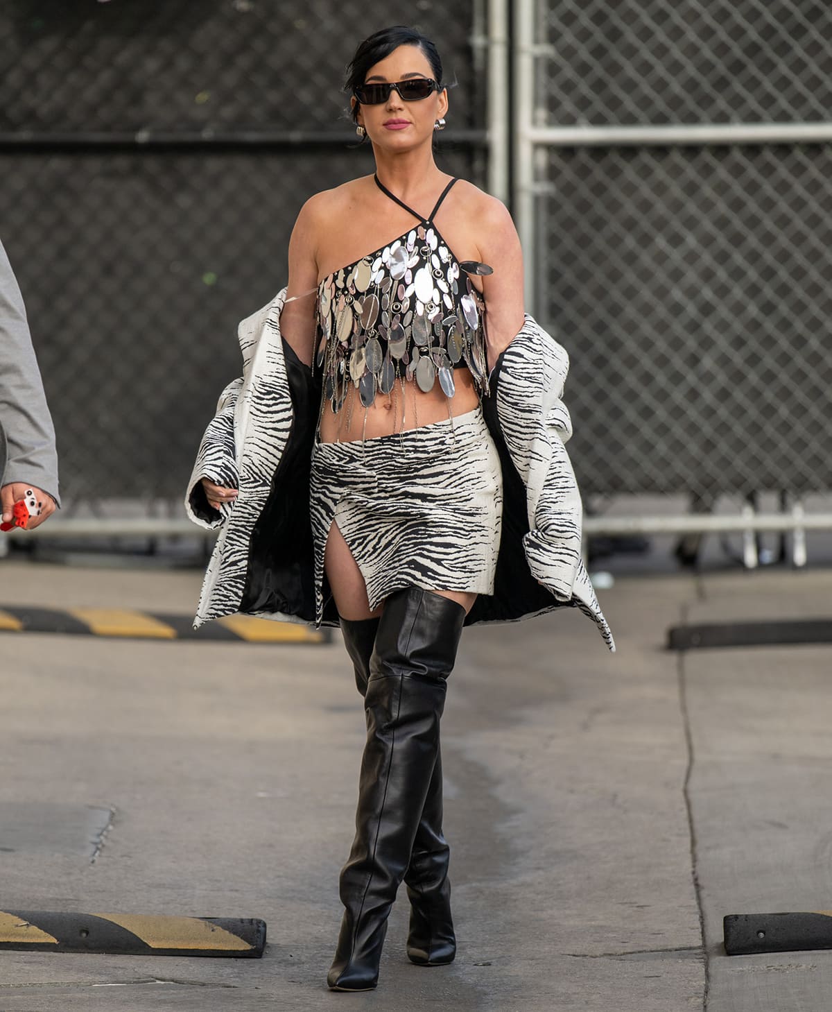 Katy Perry on her way to Jimmy Kimmel Live! studio to promote the 21st season of American Idol on February 16, 2023