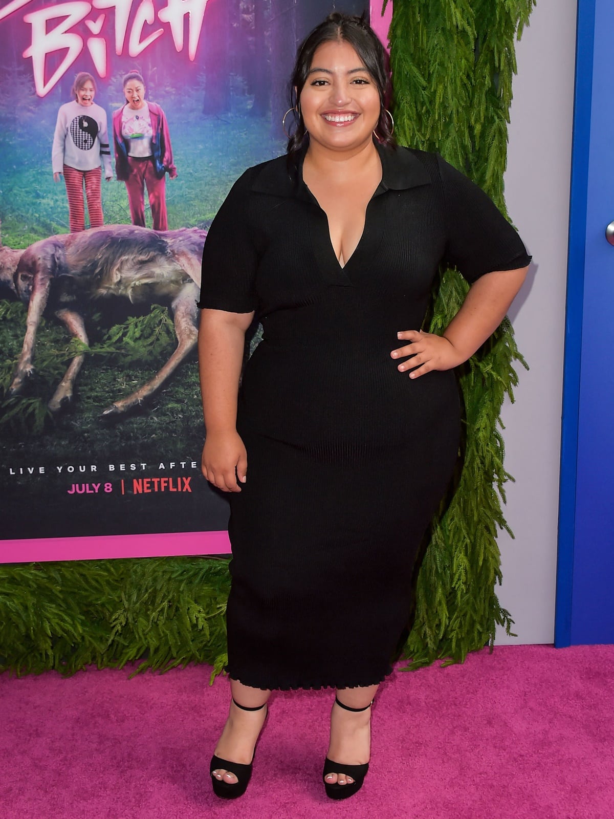 Keyla Monterroso Mejia in a black dress at the Special Screening Of Netflix's "BOO, BITCH"