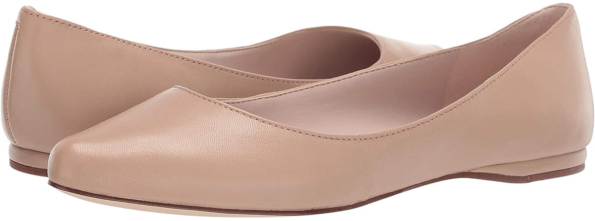 The Nine West SpeakUp flats are a classic wardrobe staple that have almond toes, breathable man-made lining, and cushioned footbed