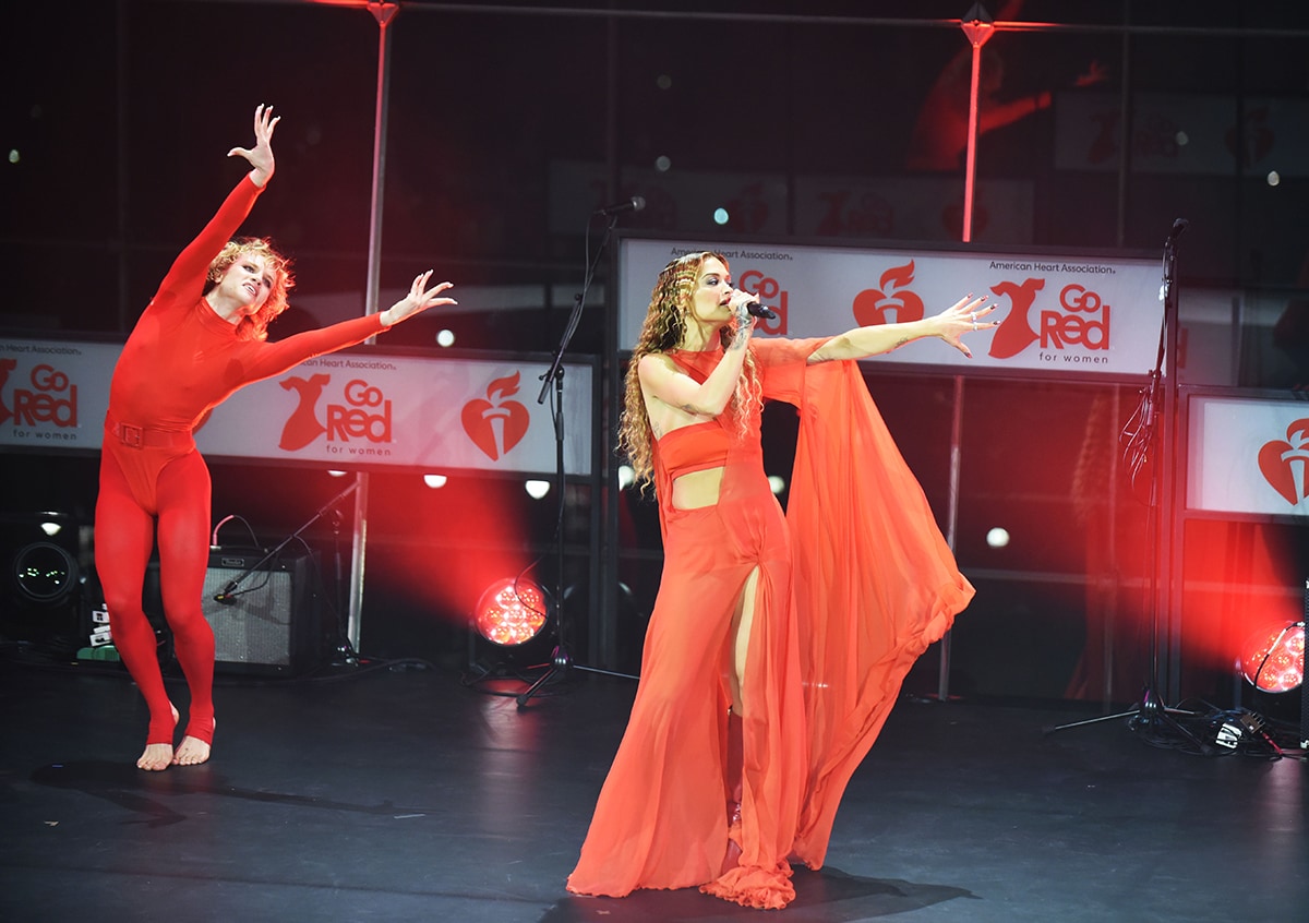 Rita Ora attends the American Heart Association’s “Go Red for Women” Red Dress Collection Concert held at Jazz at Lincoln Center on February 1, 2023