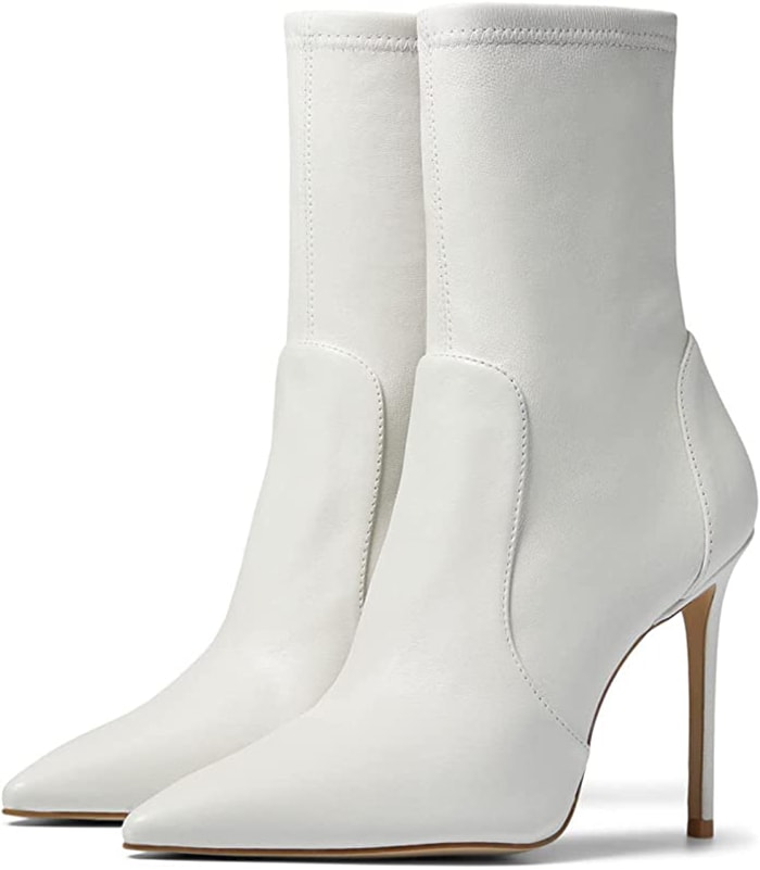 Stuart Weitzman's sock booties boast the label's iconic flawless-fit sock bootie construction with sharp pointy toes and stiletto heels