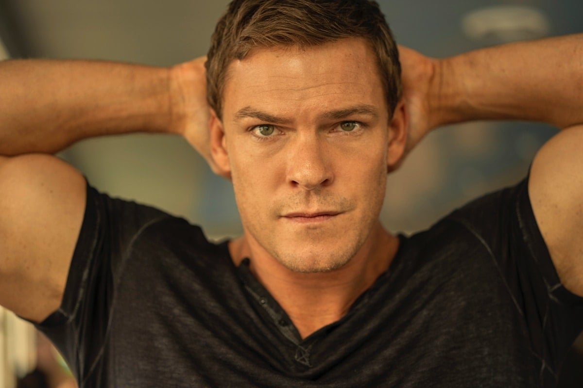 Alan Ritchson as Jack Reacher in the action crime streaming television series Reacher