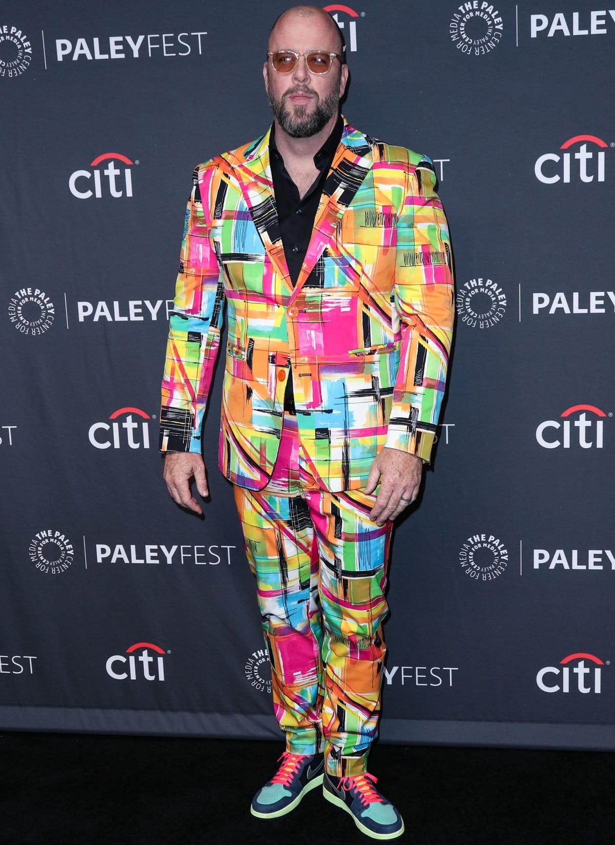 Chris Sullivan was difficult to miss in his multicolored suit at the "This Is Us" presentation during PaleyFest LA