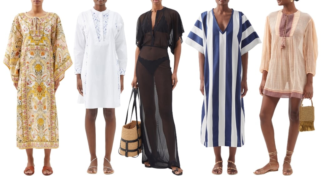 Kaftan dresses are loose-fitting dresses that can be worn as a cover-up or as a full outfit