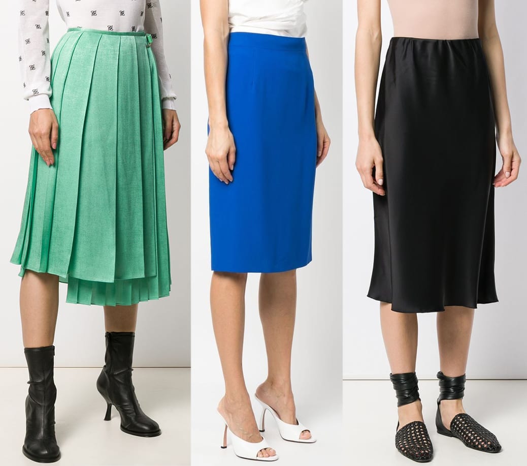 Pear-shaped women should invest in midi or knee-length skirts that could help create an hourglass look