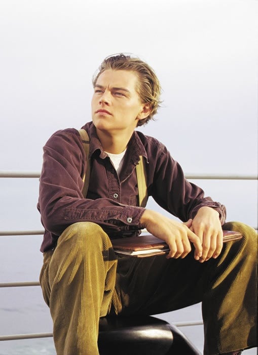 Leonardo DiCaprio as Jack Dawson in the 1997 epic romance and disaster film Titanic