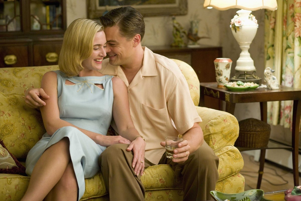 Kate Winslet as April Wheeler and Leonardo DiCaprio as Frank Wheeler in the 2008 romantic drama film Revolutionary Road