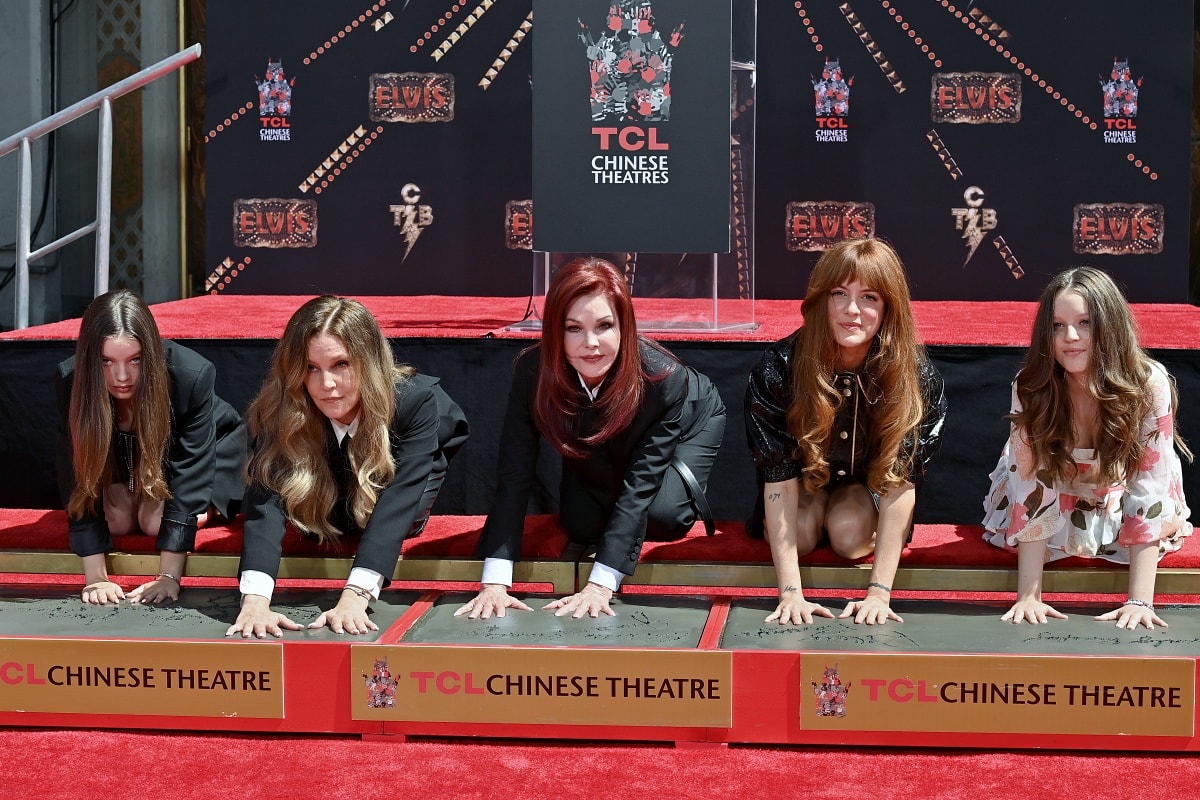 Harper Vivienne Ann Lockwood, Lisa Marie Presley, Priscilla Presley, Riley Keough, and Finley Aaron Love Lockwood at the Three Generations of Presley’s Handprint Ceremony