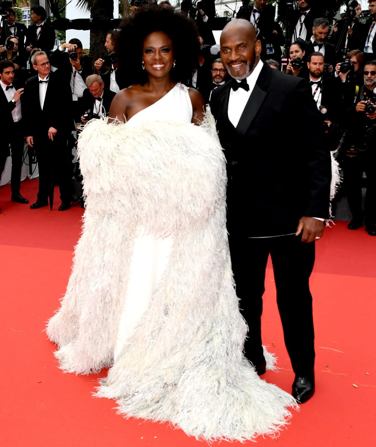 Viola Davis in a show-stopping outfit with husband Julius Tennon at the premiere of Monster during the 76th Cannes Film Festival