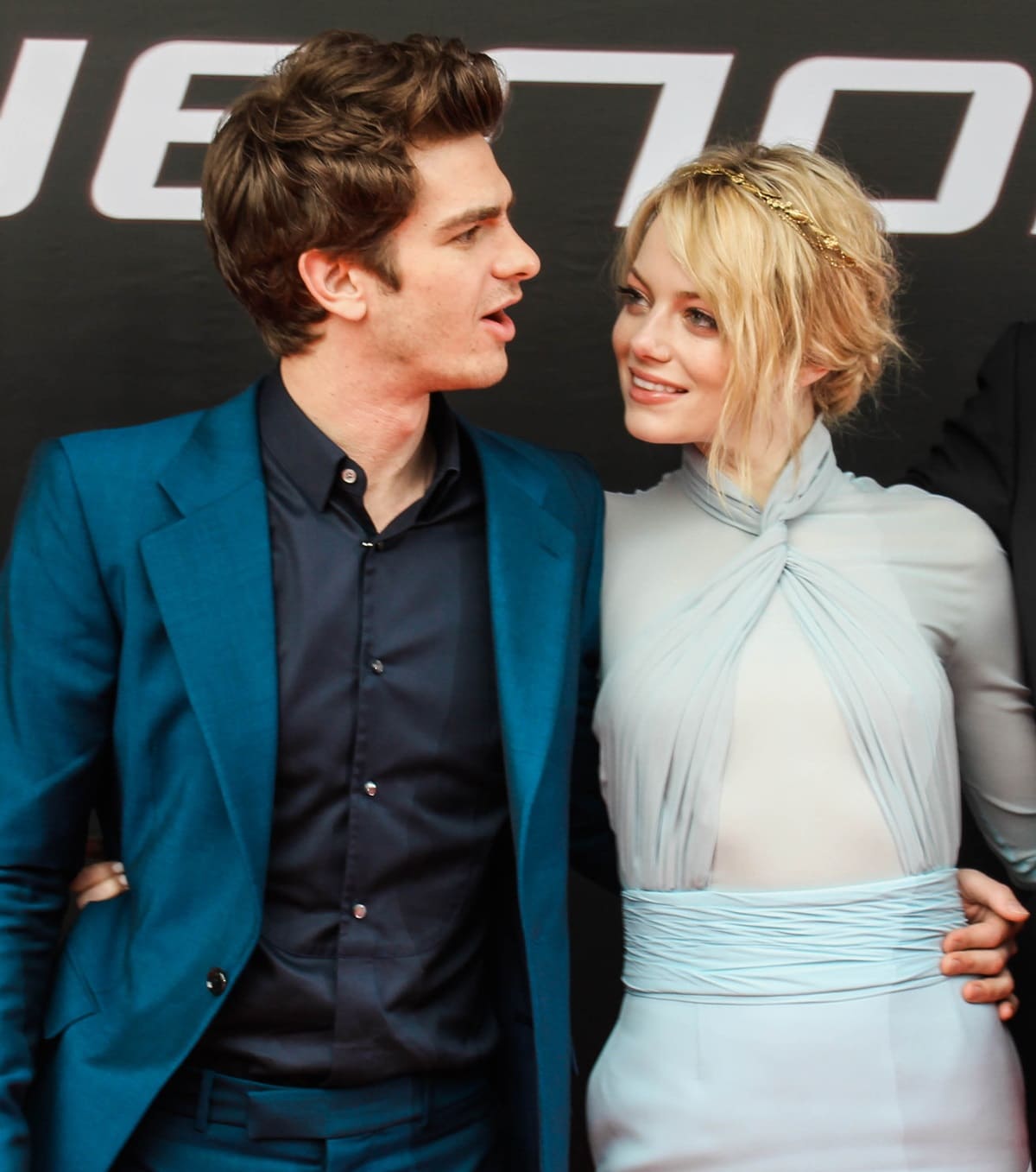 Andrew Garfield and Emma Stone at The Amazing Spider-Man premiere in Moscow