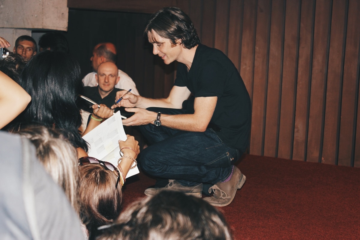 Cillian Murphy signing autographs during the Odesa International Film Festival in Odesa