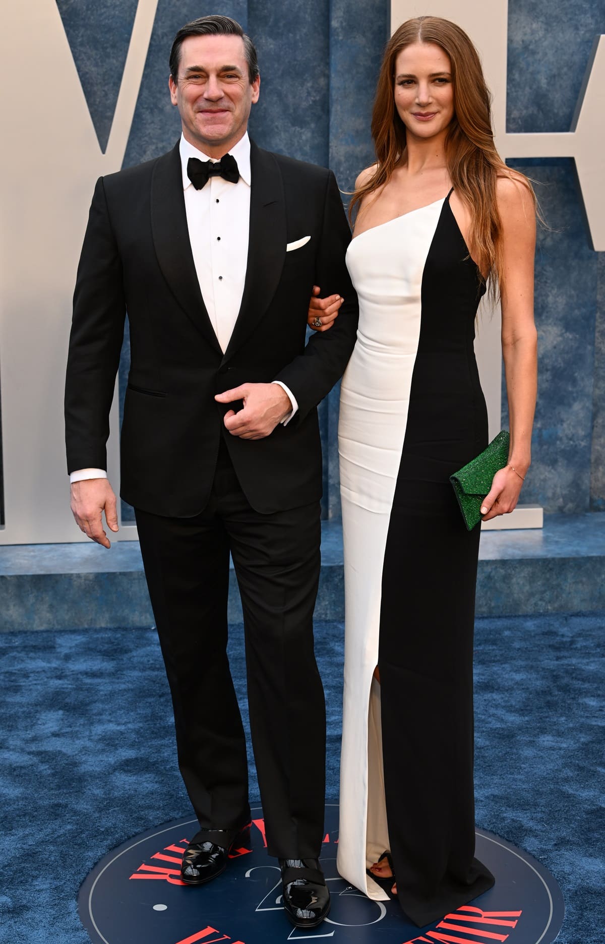 John Hamm and Anna Osceola made a stylish appearance on the red carpet at the Vanity Fair Oscar Party
