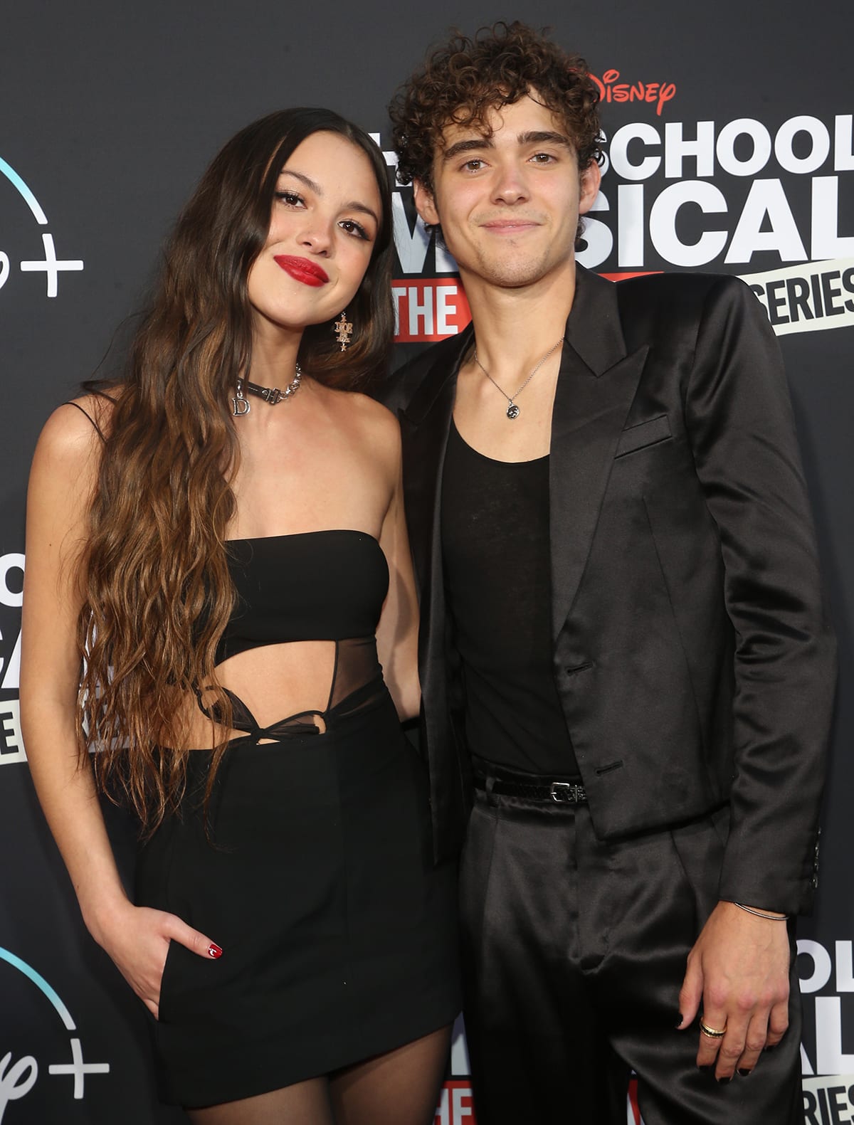 Olivia Rodrigo and rumored ex Joshua Bassett at the High School Musical: The Musical: The Series Season 3 premiere at Walt Disney Studios in July 2022