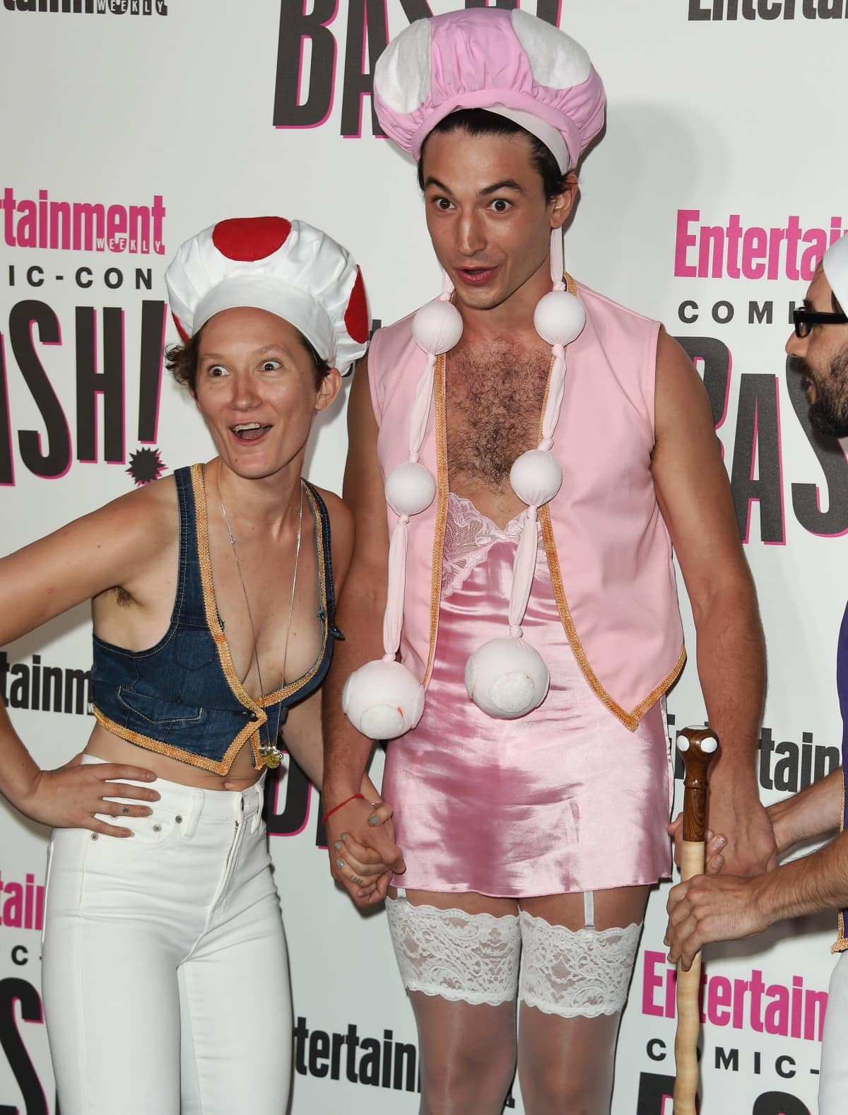 Ezra Miller cosplaying as Toadette at the Entertainment Weekly Comic-Con Bash 2018