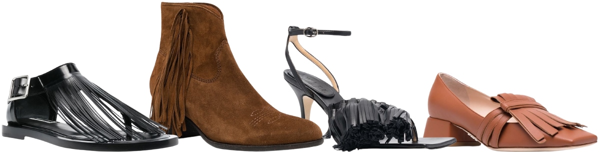 Fringe shoes are any footwear silhouettes that incorporate fringing, usually made of suede or leather