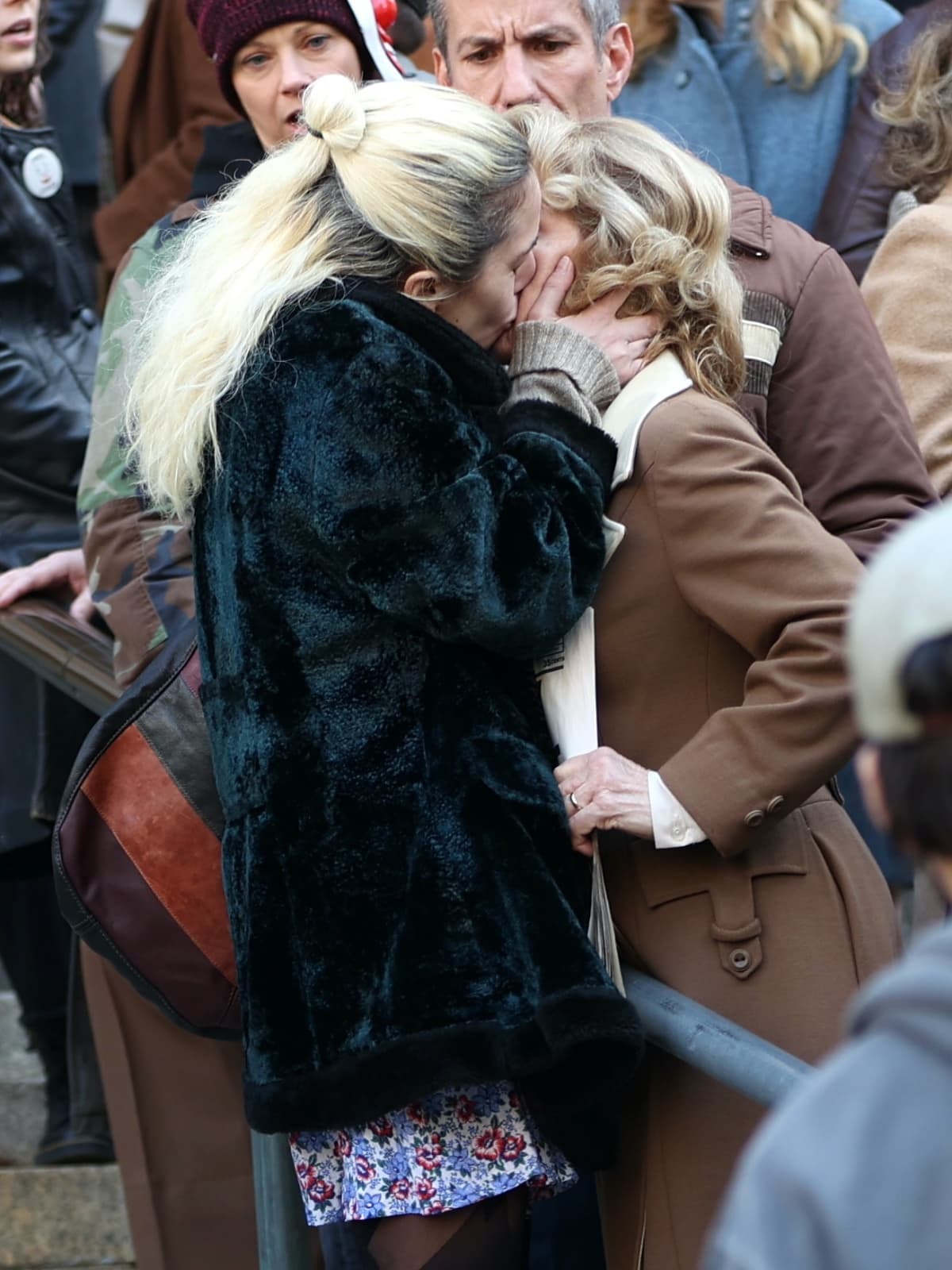 Lady Gaga kissing a woman on set while filming Joker: Folie a Deux in New York City