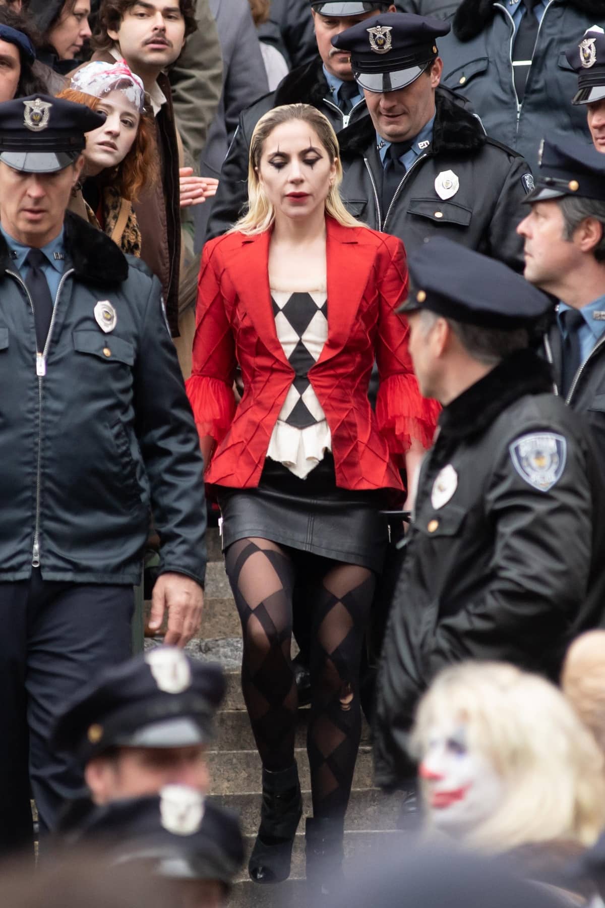 Lady Gaga filming Joker: Folie a Deux at the NYC City Hall
