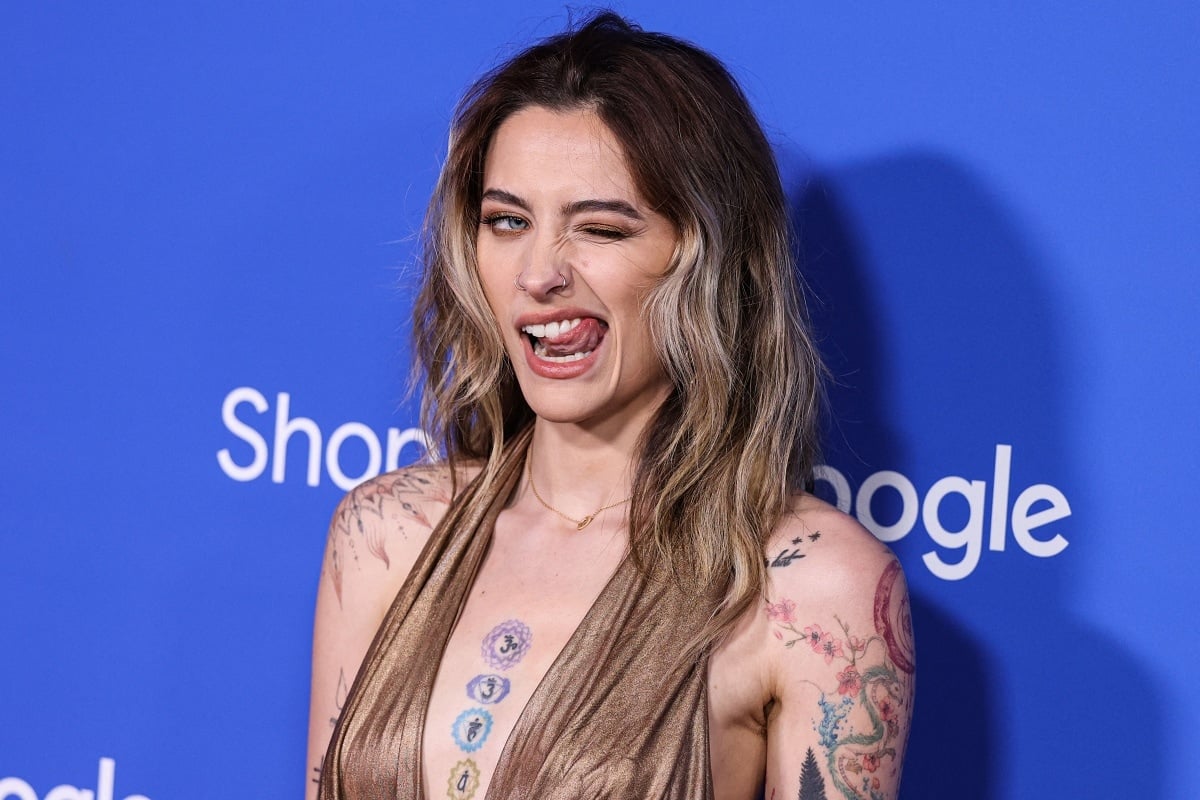 Paris Jackson hamming it up for the camera as she posed for photographs on the carpet at The Fashion Trust U.S. Awards 2023