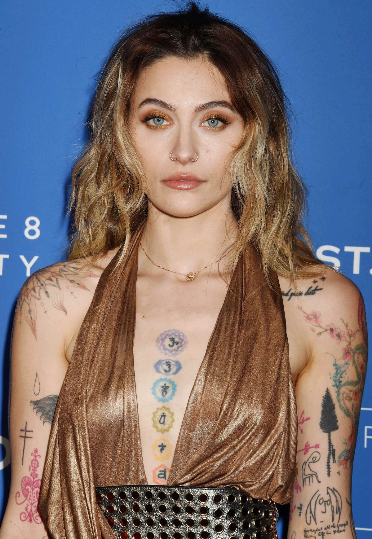 Paris Jackson’s dress also showcased her colorful tattoos, including the chakras down her chest