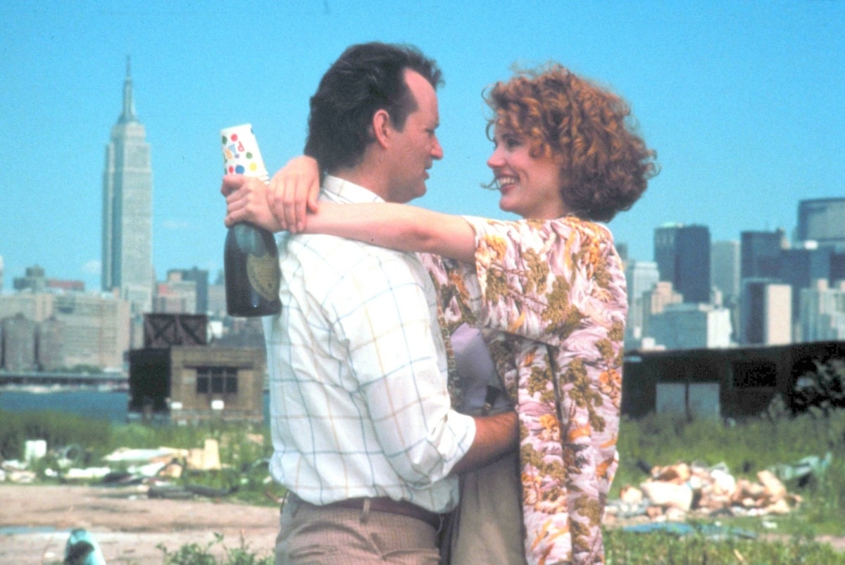 Bill Murray as Grimm and Geena Davis as Phyllis Potter in the 1990 crime comedy film Quick Change