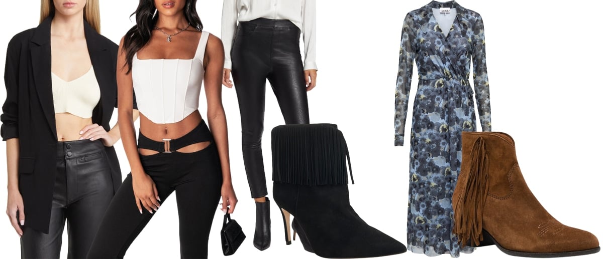 You can wear fringe ankle boots with everything from leather pants to a wrap dress