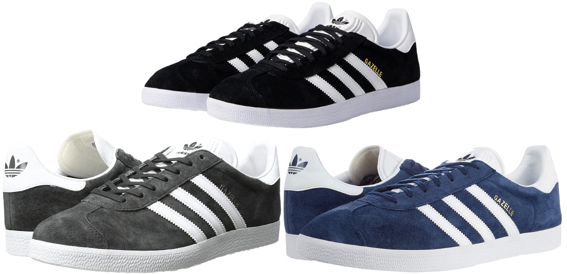 Bringing back the '90s vibe, the Adidas Gazelle features a suede upper with high-contrast serrated 3-Stripes and a classic T-toe