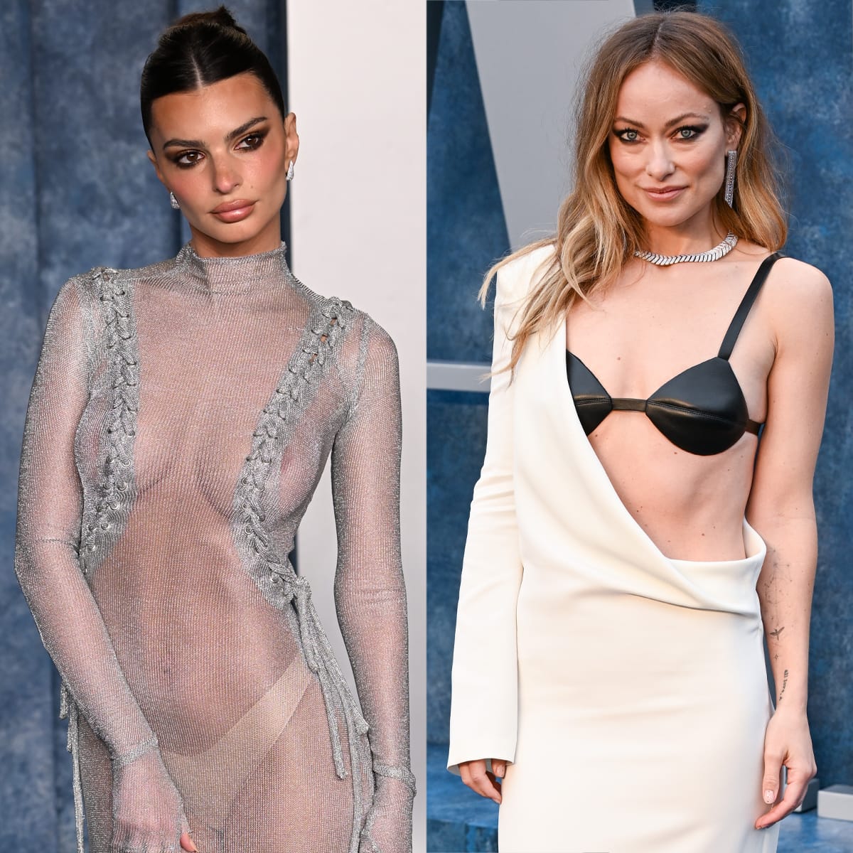 Emily Ratajkowski and Olivia Wilde were seen mingling at the 2023 Vanity Fair Oscar Party in February 2023