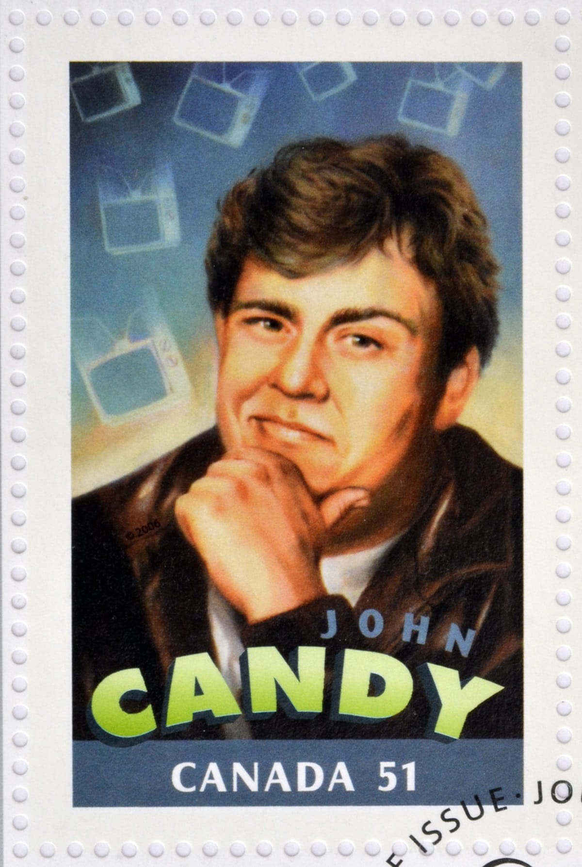 In 2006, Canada issued a stamp honoring successful Canadian actors in Hollywood, featuring beloved actor John Candy, who had made a name for himself in numerous Hollywood films