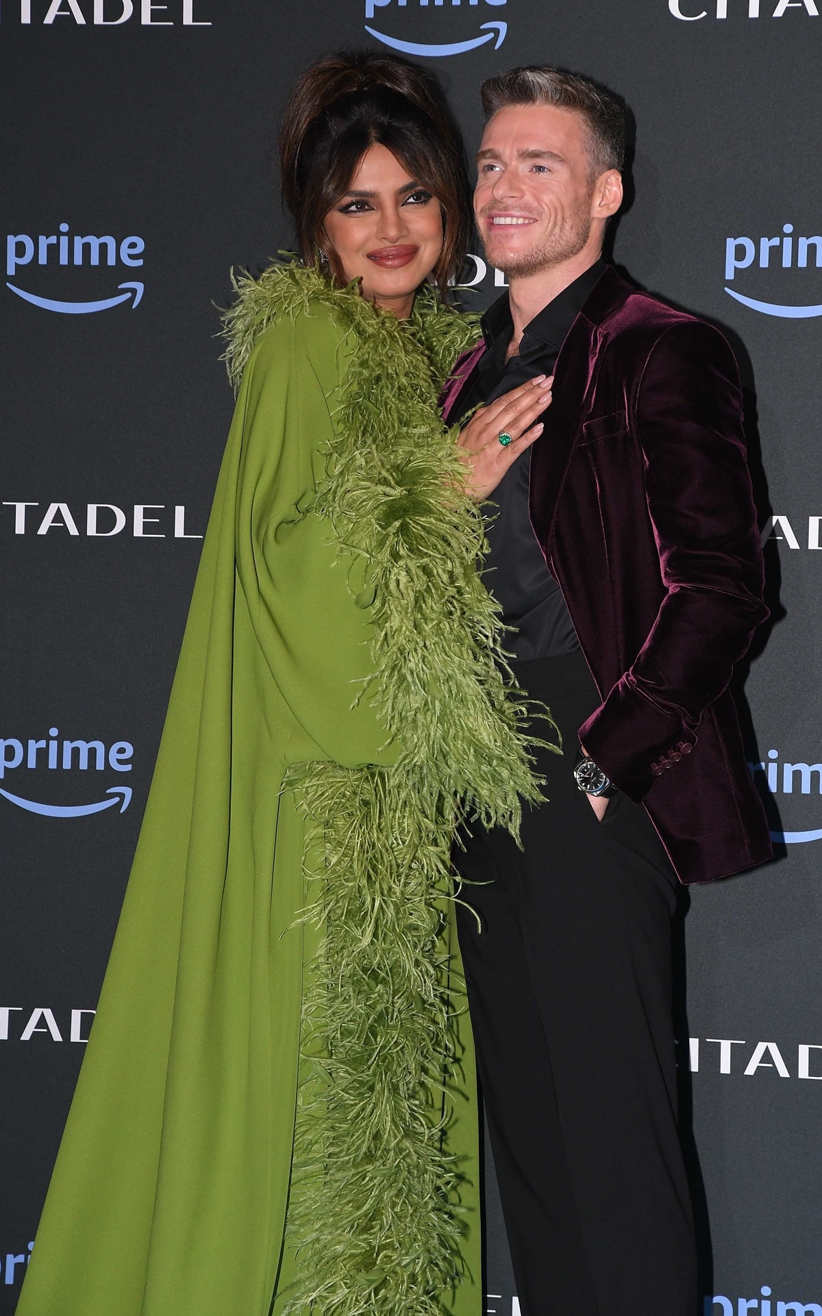 Priyanka Chopra and co-star Richard Madden were spotted sharing a warm embrace on the red carpet