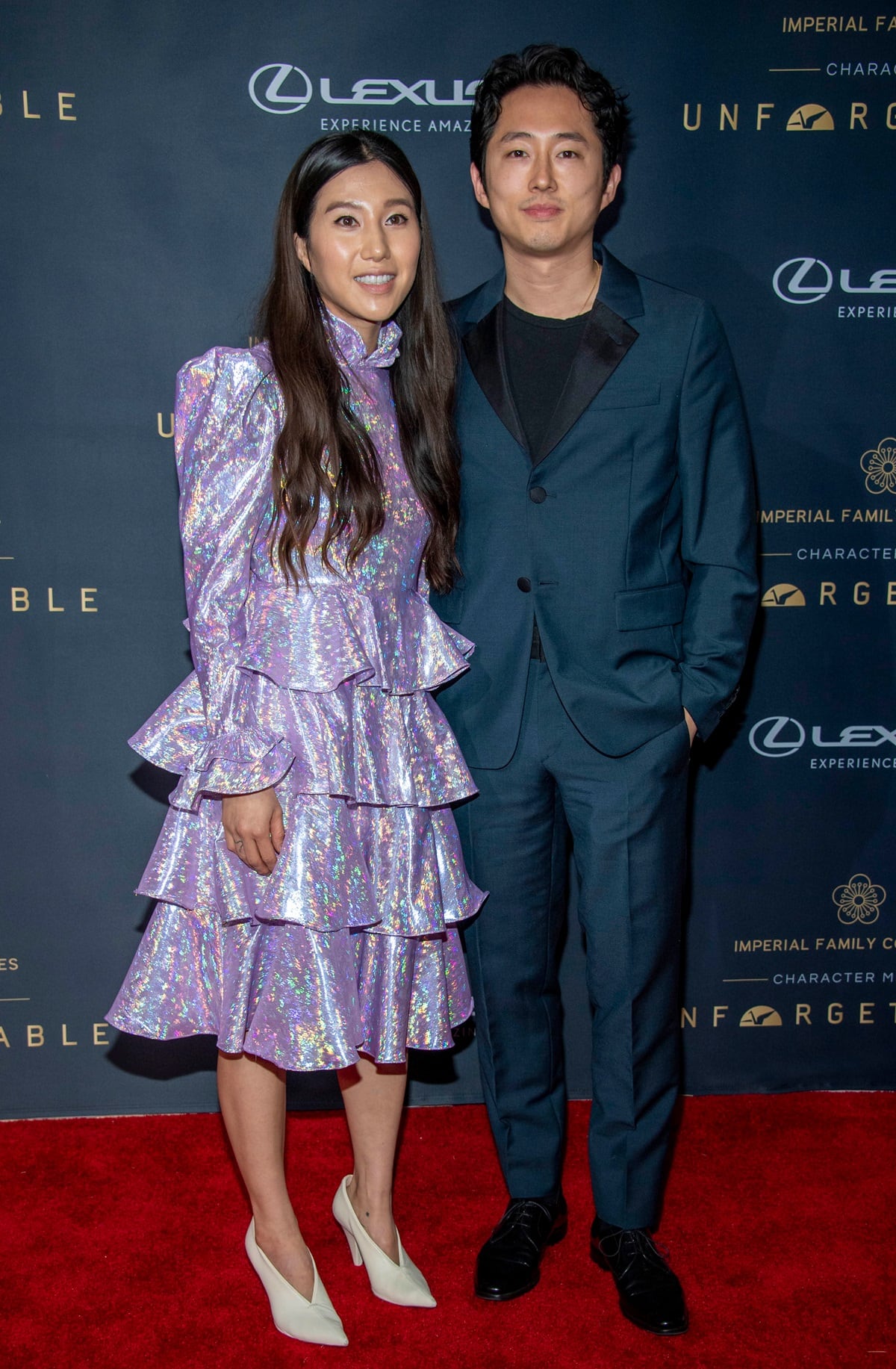 Steven Yuen and his wife Joana Pak, whom he met in Chicago in 2009 while still in college, arrive for the 18th Annual Unforgettable Gala