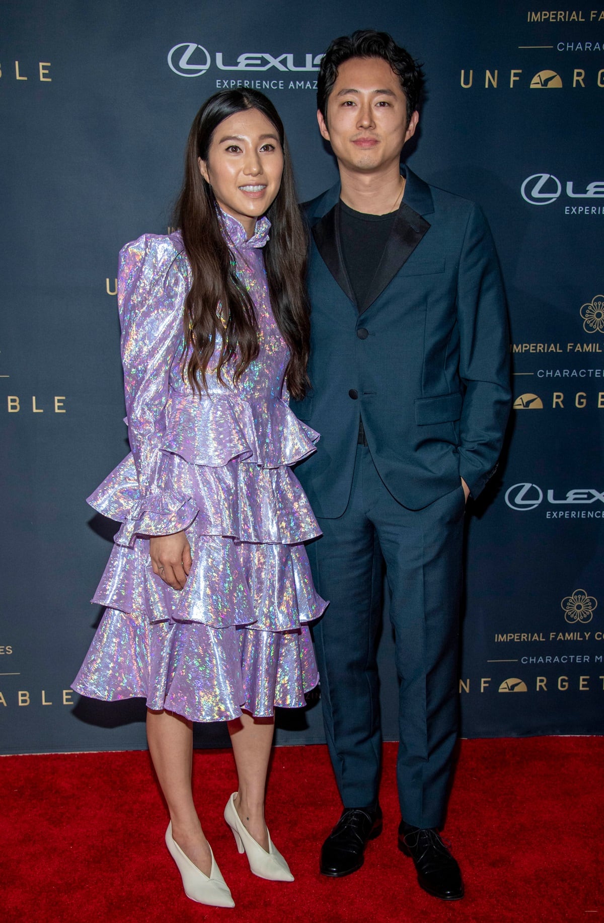 Steven Yuen and his wife Joana Pak, whom he met in Chicago in 2009 while still in college, arrive for the 18th Annual Unforgettable Gala