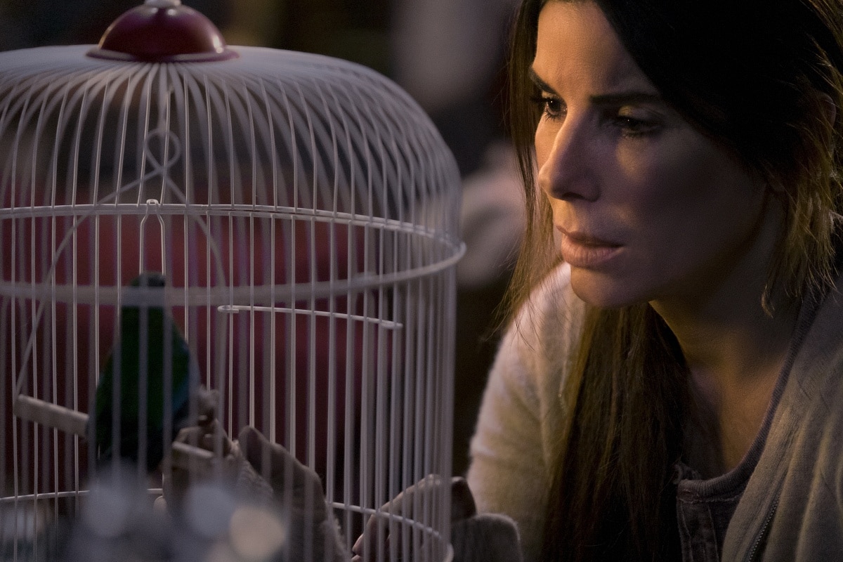 Sandra Bullock as Malorie Hayes in the 2018 post-apocalyptic horror thriller film Bird Box