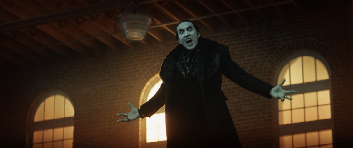 Nicolas Cage as Count Dracula in the 2023 horror comedy film Renfield