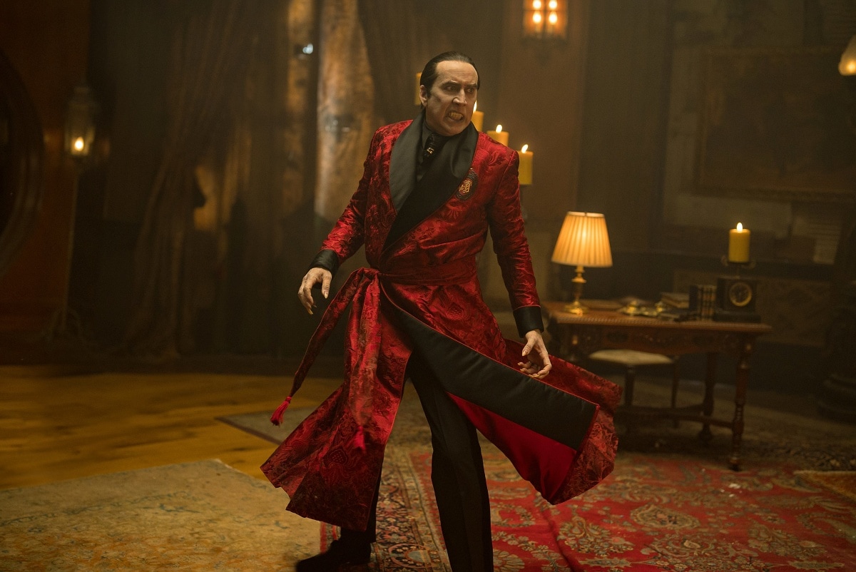 Nicolas Cage as Count Dracula in the 2023 horror comedy film Renfield