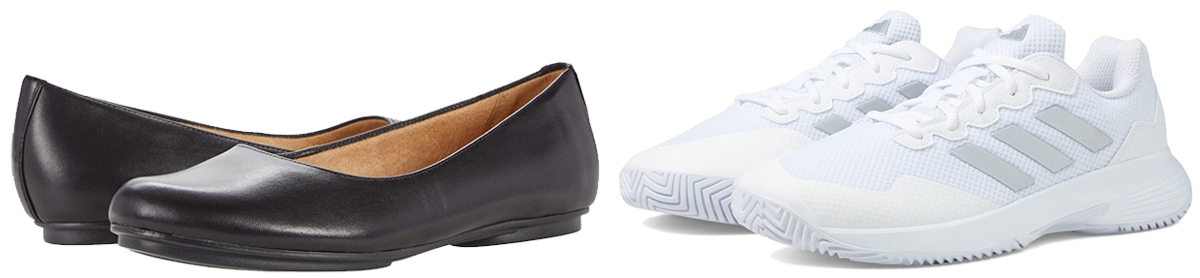 Switch out to comfy flats or sneakers when you're off the clock to reduce health risks of wearing heels